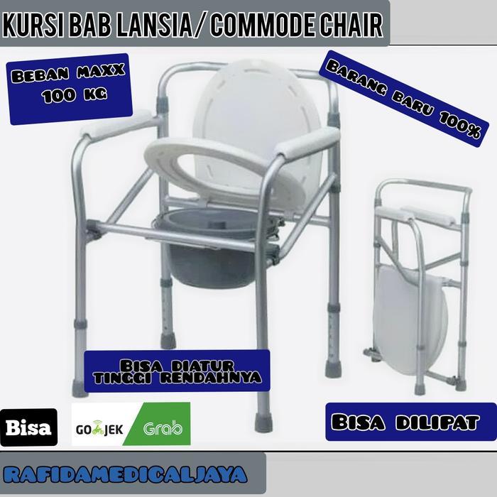 Kursi Toilet Comode Chair / Roda / Karet Terbaru 