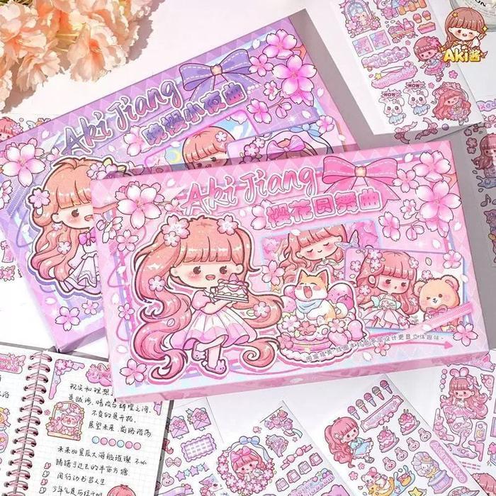 Buku Journal Diary Set Kit Diary Book Notebook Buku Catatan Harian Lucu Korea Scrapbook Gift Set