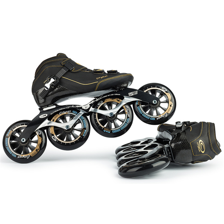 Cityrun Speed Inline Skates Carbon Fiber Professional Competition Skates 4 Wheels Racing Skating