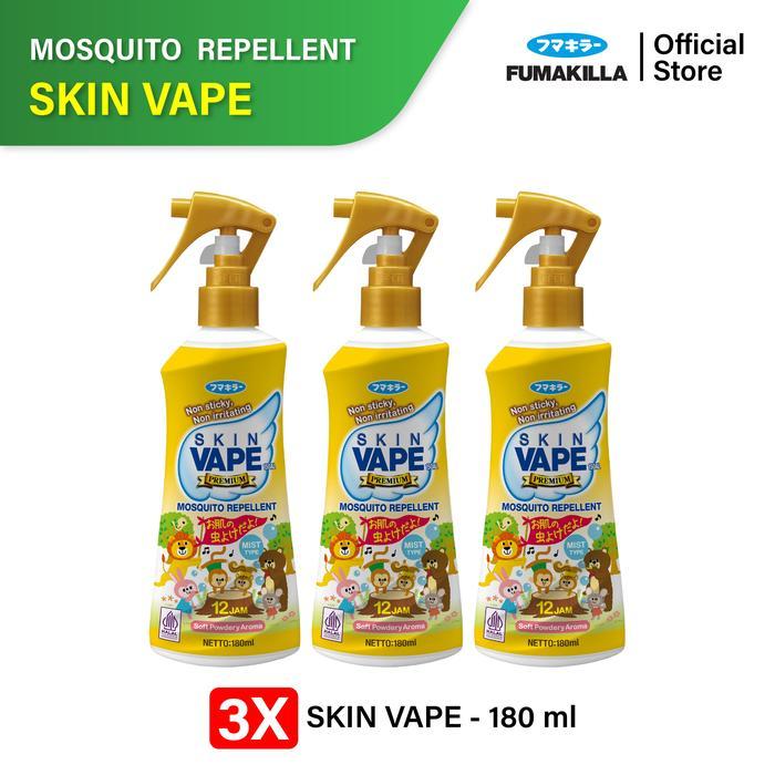 Semprotan Pengusir Nyamuk Fumakilla Vape Skin 180ml Isi 3 Botol
