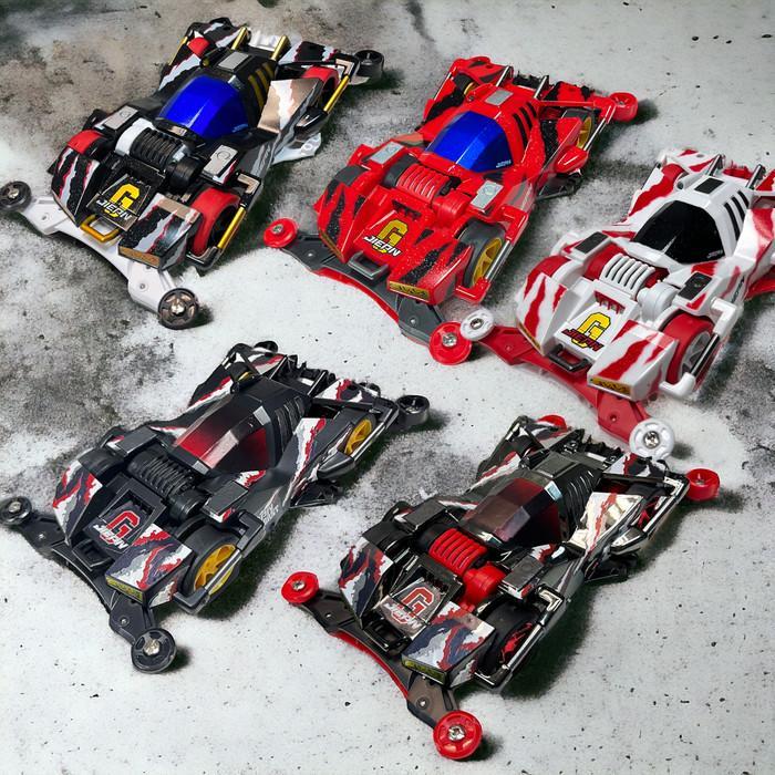 Rep tamiya mini 4wd merek JIEPIN Brocken Gigant Black Red White Black metallic FMA Chassis