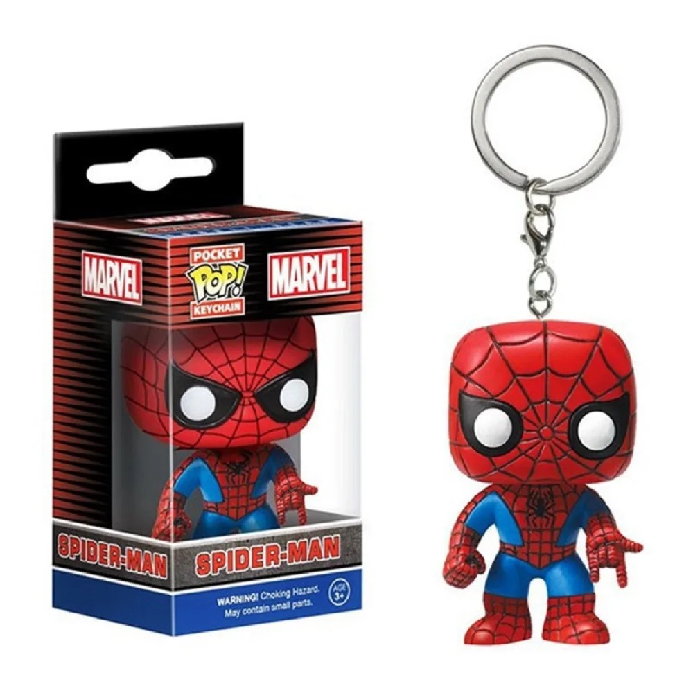 New SPIDER MAN Pocket Keychain Iron Spider Key Rings Peter Parker Key Pendant Toys Figure Keyrings