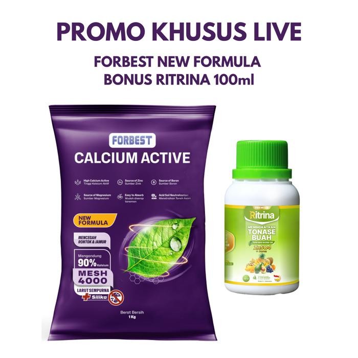 

Promo Forbest New Formula Bonus Ritrina 100Ml Pupuk Kalsium Untuk Pencegah Rontok Tbk