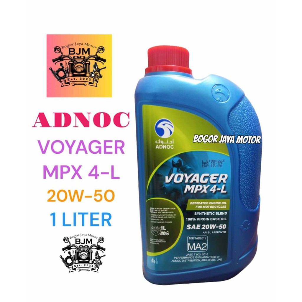 OLI ADNOC VOYAGER MPX 4L 20W 50 1 LITER OLI MOTOR 4T MURAH 1LITER