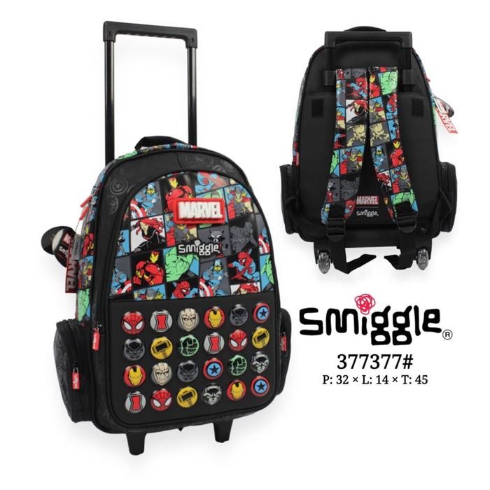 Koper Anak Smiggle Trolley Bag Backpack Tas Dorong Smigle Roda Smigel