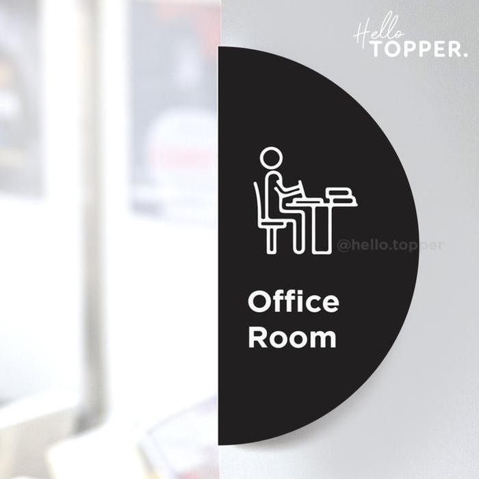 

Sign Board Akrilik Half Round Papan Tanda Acrylic Signage Office Room