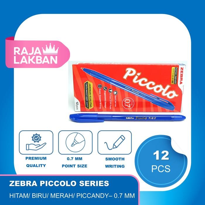 

Pulpen Tulis ZEBRA PICCOLO PIC CANDY 0.7 mm, Hitam/ Biru/ Merah - LUSIN
