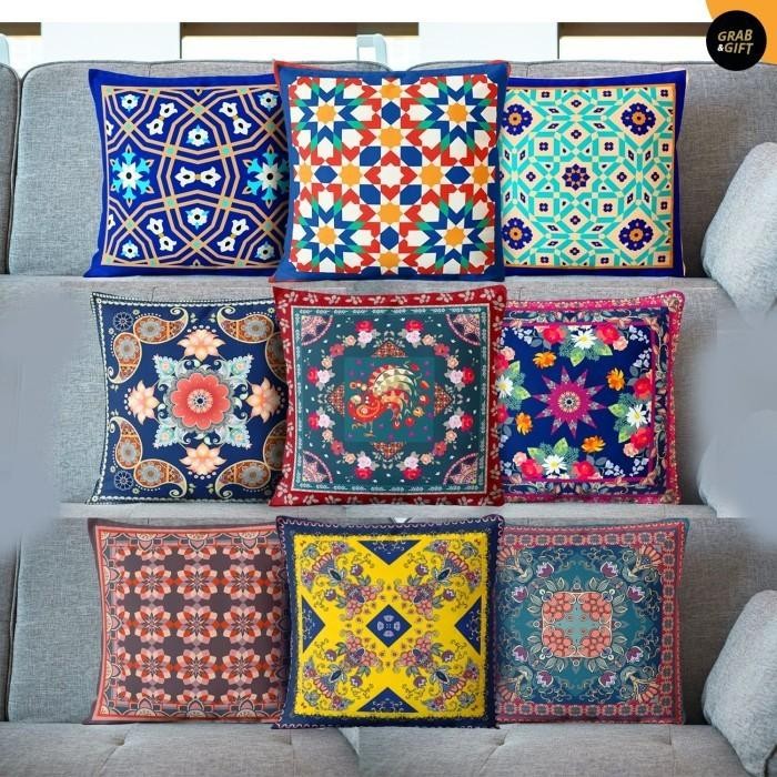 SIAPKIRIM Sarung Bantal Motif Maroko Timur Tengah Arabik Marocco Tile Turkish Turki READY STOCK