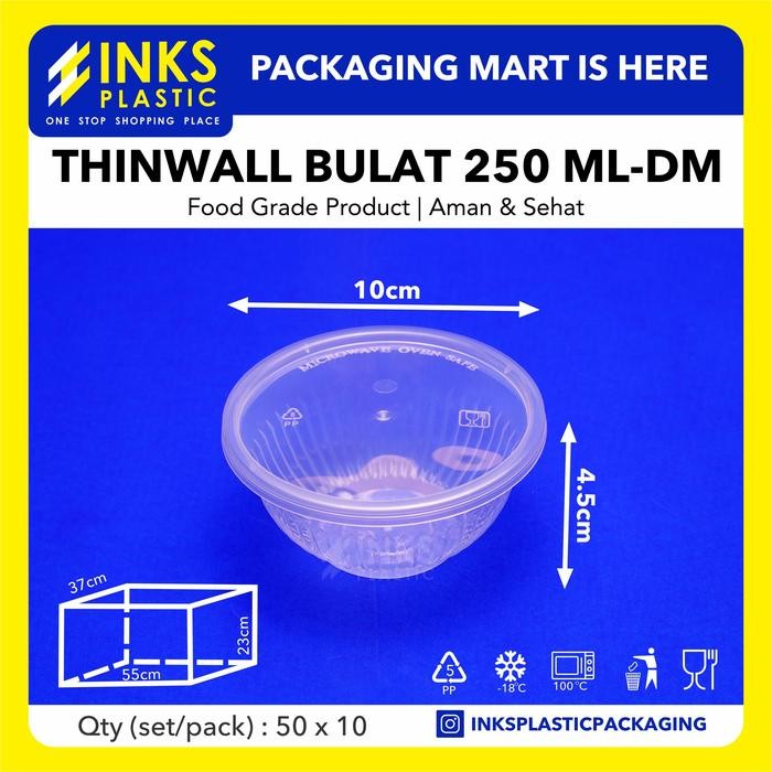 Pilihan- Thinwall 250 Ml Bulat Round Isi 50