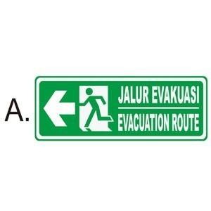 

CUSTOM. SIGN EVACUATION. SIZE 60X20 CM. GLOW IN THE DARK / POSFOR