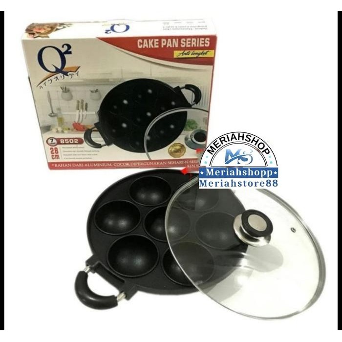 Cetakan kue 7 Lubang Cembung Cekung Q2 Martabak Serabi Pancake Cubit