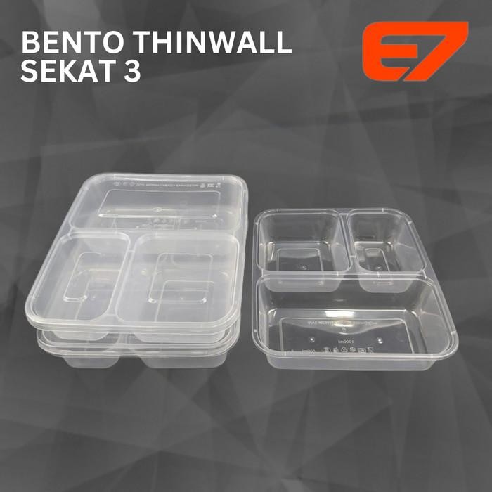Lunch Box Thinwall Victory Sekat 3 - Thinwall Bento Plastik