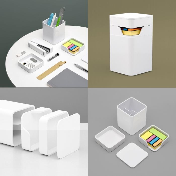 

Khusus Grab! Rak Tempat Alat Tulis Atk Desk Organizer Set Pen Memo Holder