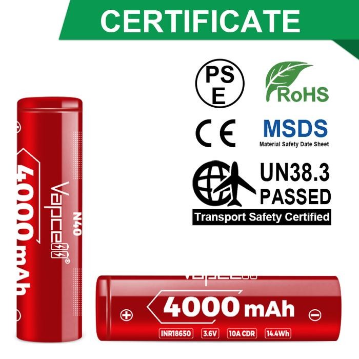 Pilihan- Baterai 18650 Vapcell N40 - 4000 Mah 10A 100% Original