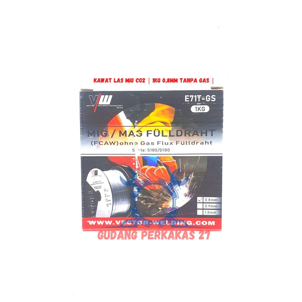 Kawat las MIG CO2 Diamater 0,8mm Tanpa Gas 1kg Kawat Las MIG 1 kg