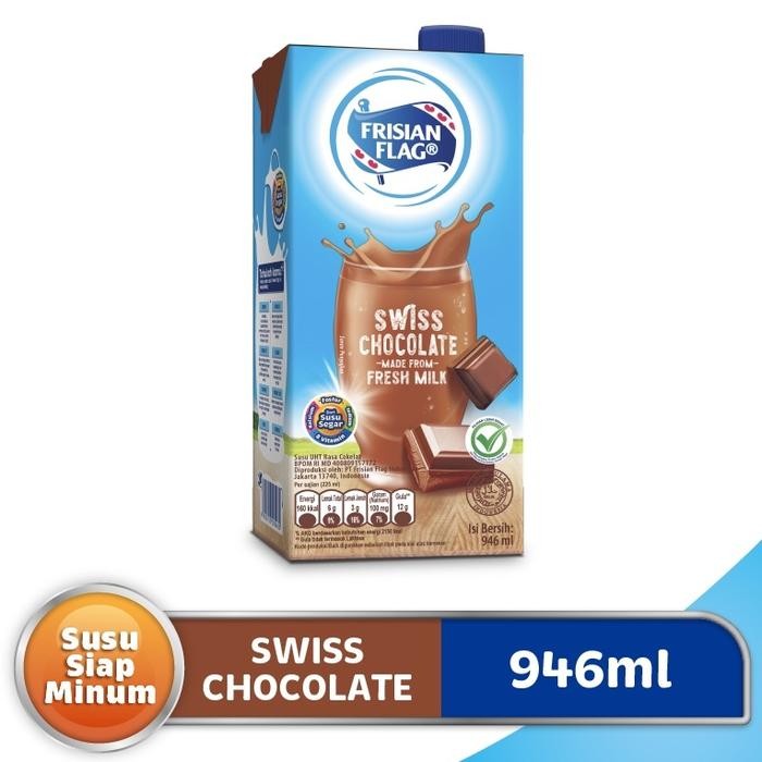 Pilihan- Frisian Flag Uht Coklat Swiss 900Ml (1Krtn/12Pccs) Khusus Grab/Gojek