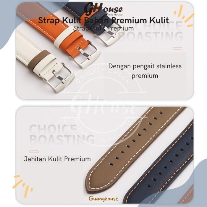 Strap Huawei Watch GT 5 46mm Kulit Tali Huawei Watch GT 4 46mm Bahan Kulit Premium untuk Huawei
