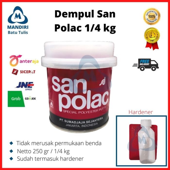 New Dempul Sanpolac 250gr / Sanpolak Kecil / Dempul Mobil Motor Kayu Besi