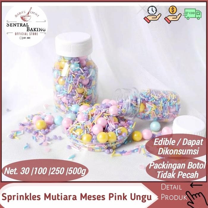 

Stok Baru Sprinkle Kue Mutiara Meises Pink Ungu 2 / Springkel Cake Springkle Kue
