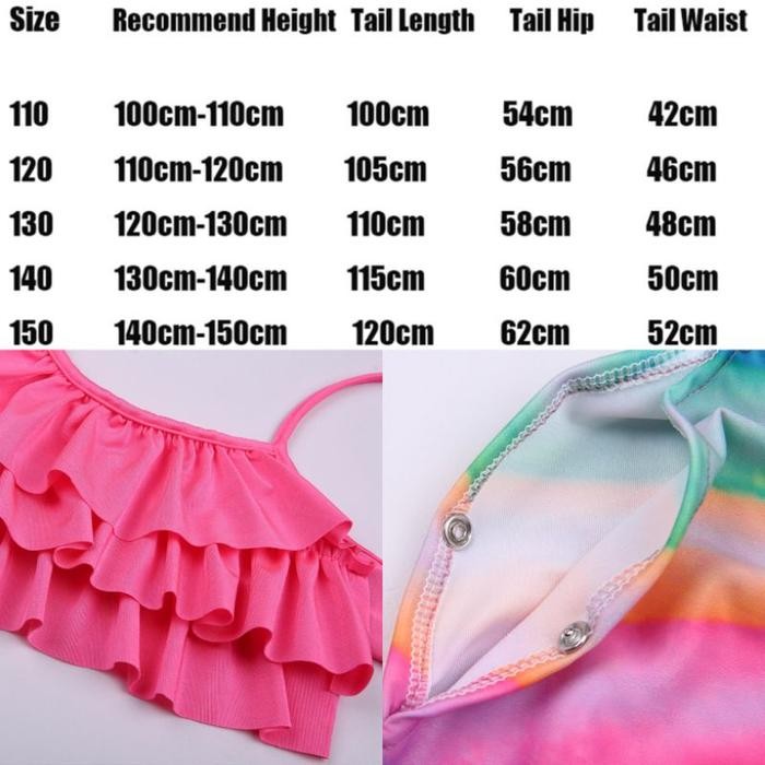 TERLARIS Kostum mermaid impor bikini monofin kaki duyung baju renang ariel disney princess anak