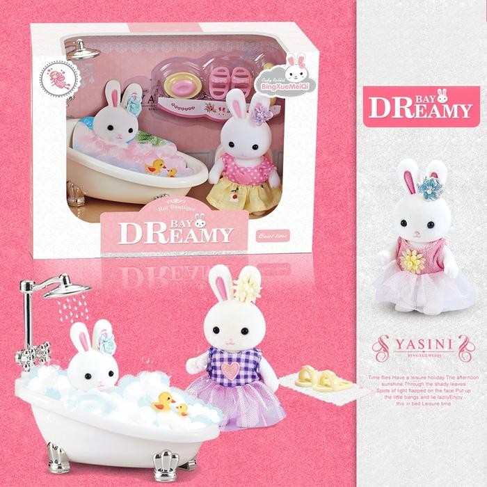 Mainan Boneka Rumah Rumahan Playhouse Doll Boneka Kelinci Pretend Play Mainan Rumah Rumahan Mainan