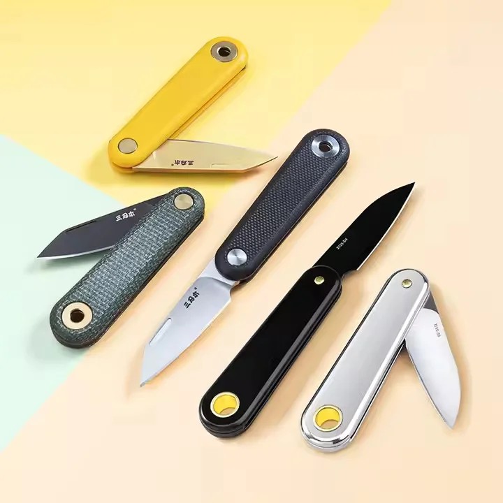 SANRENMU NEW 325S Pockets Folding Knife 12C27 Blade Mini Lockless Key Lightweight Gift Rescue Tool