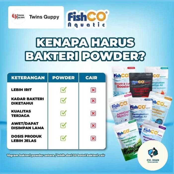 FISHCO AQUARIUM PROBIOTIK LACTO CAMPURAN PAKAN BAKTERI STARTER 10GR