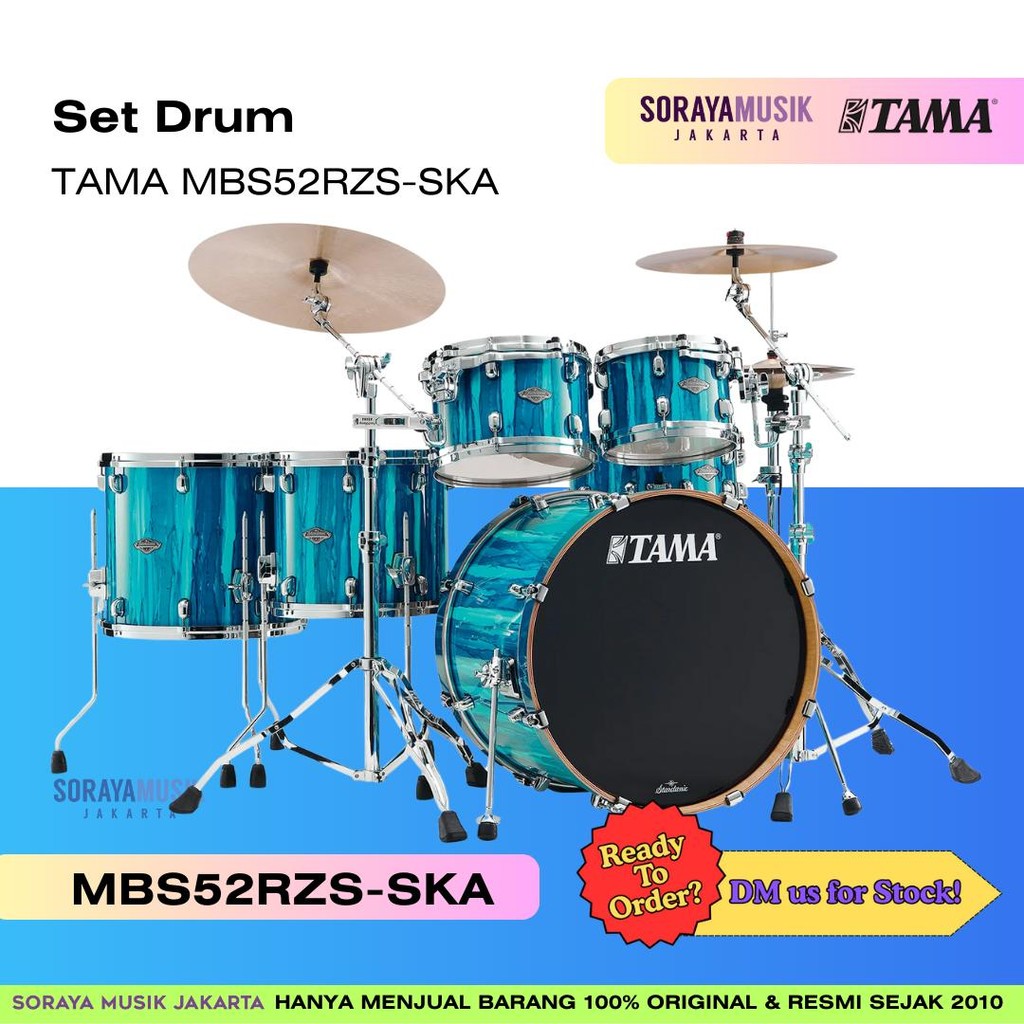 TAMA MBS52RZS-SKA Starclassic Performer 5-Piece Drum Shell Kit, Sky Blue Aurora