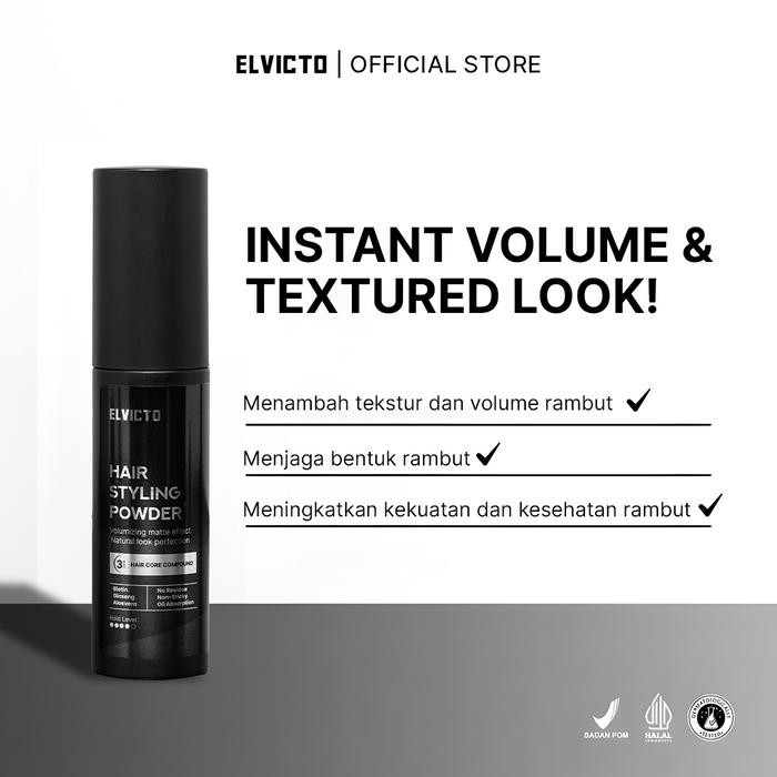 Ready- Elvicto Hair Styling Powder 10Gr Hair Powder Pria Powder Rambut Pria Bubuk Rambut Pria Hair