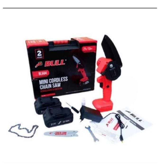 #####] BULL MINI CORDLESS CHAINSAW BL 504 / GERGAJI RANTAI BATERAI