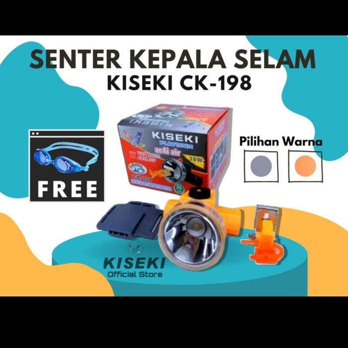 viy1- Senter Kepala Selam Kiseki Ck 198 15W / Super Terang - Bonus Kaca Mata