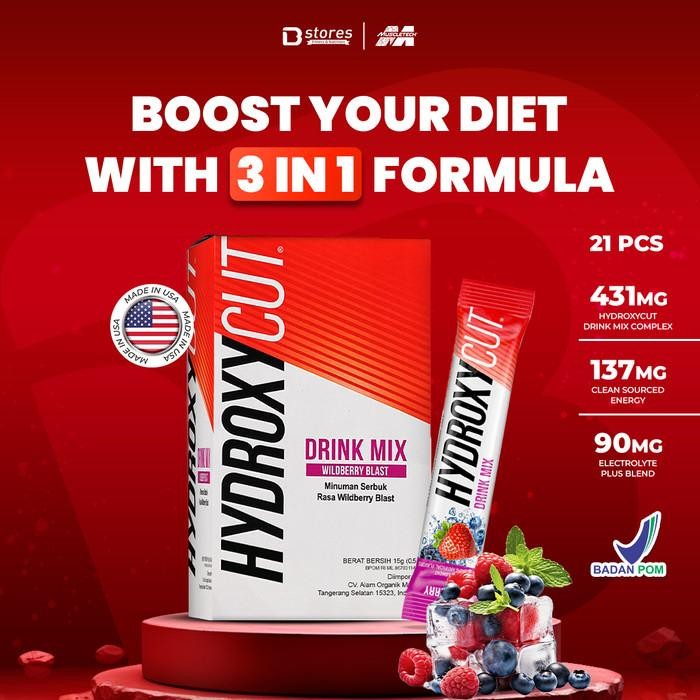 ORIGINAL  Muscletech Hydroxycut Drink 21 Sachet Bstores