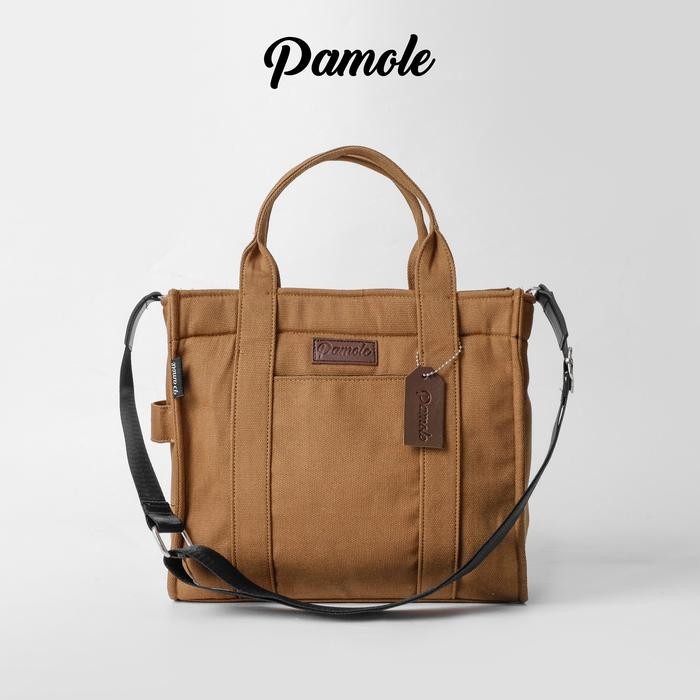 TERLARIS Pamole - Tas Selempang Wanita Bahan Kanvas Premium - Sanori Series - Camel