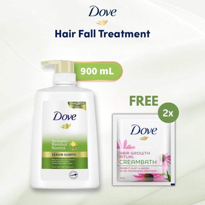 BelanjaDaily- [Free Crembath 2 Pcs] Dove Shampoo Anti Rambut Rontok 900Ml