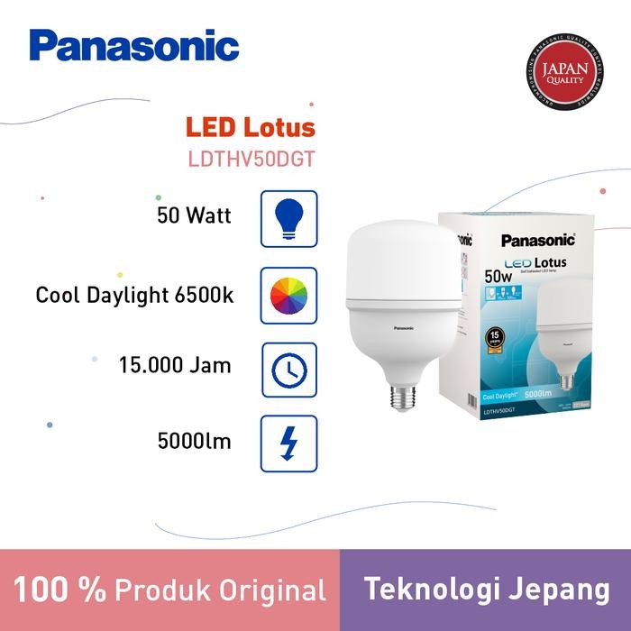 dfue- Panasonic Lampu Bohlam Led Lotus Bulb 50 Watt - Cool Daylight