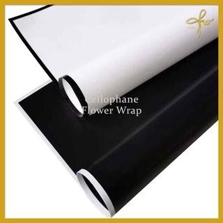 Kertas Buket Black or White Frame Cellophane Flower Wrapping