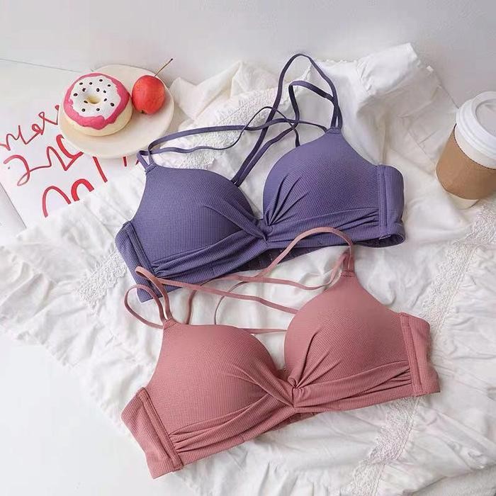 [ZEZE] BH009 BH Seamless deep v cross women bra wanita