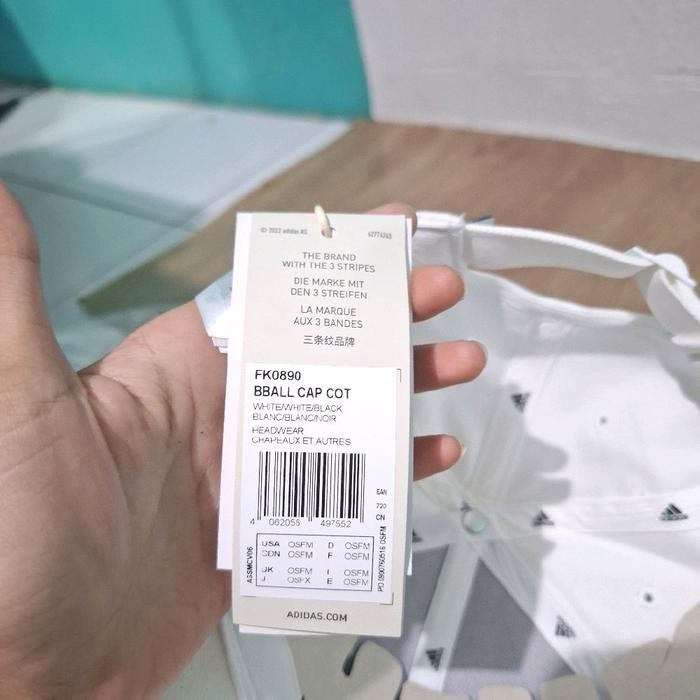 TOPI ADIDAS COTTON BASEBALL CAP WHITE ORIGINAL