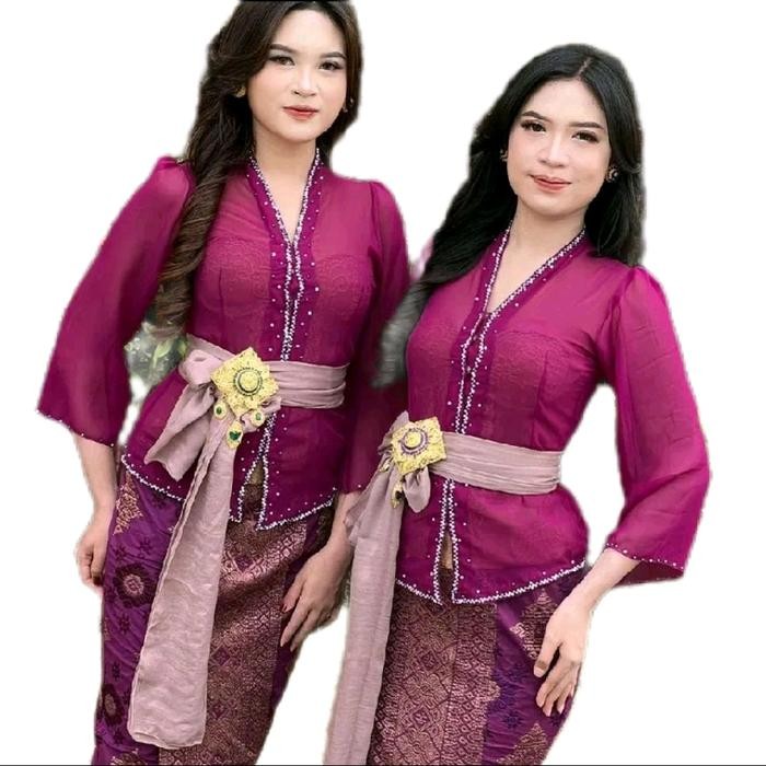 ASLI Kebaya Sifon Dilara Lonceng MUTIARA / kebaya payet / kebaya bali / atasan kebaya READY STOCK