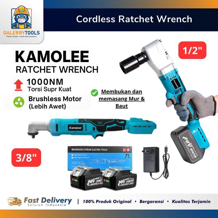 Ratchet Wrench 3/8 Inch Cordless Kamolee / Ratchet Wrench 1/2 Inch Cordless - Kunci pas ratchet 1000