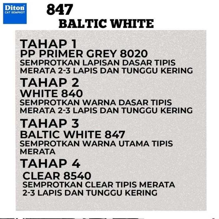 LncrMrt- Diton Baltic White 847 300Cc Warna Putih Tulang Cat Pilox Pylox Frame