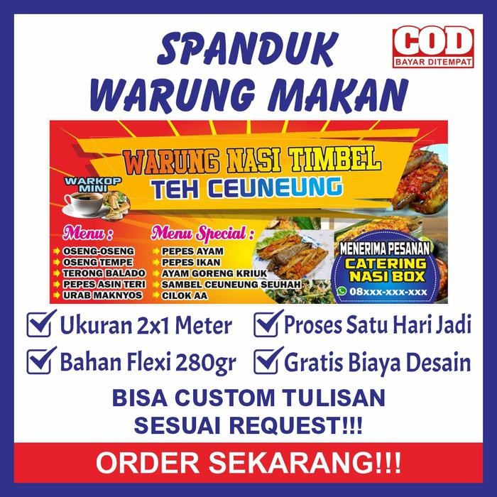 ASLI Spanduk Sepanduk Banner Bener Backdrop Warung Warkop Wg Makanan Nasi Timbel Ayam Goreng Pepes