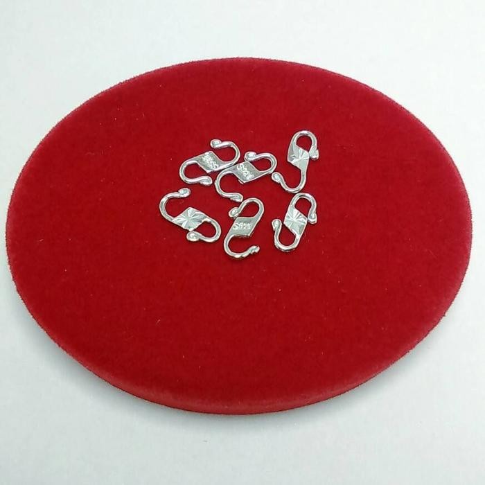 hr8k- Kait/Kunci/Pengait Kalung Gelang Perak Silver 925 Lapis Emas Putih