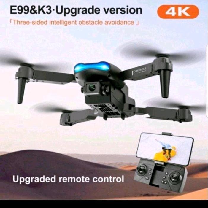DRONE QUADCOPTER E99 K3 PRO DUAL CAMERA 4K BATERAI 1800 MAH KAMERA WIFI REMOTE FREE BUBBLEWRAP