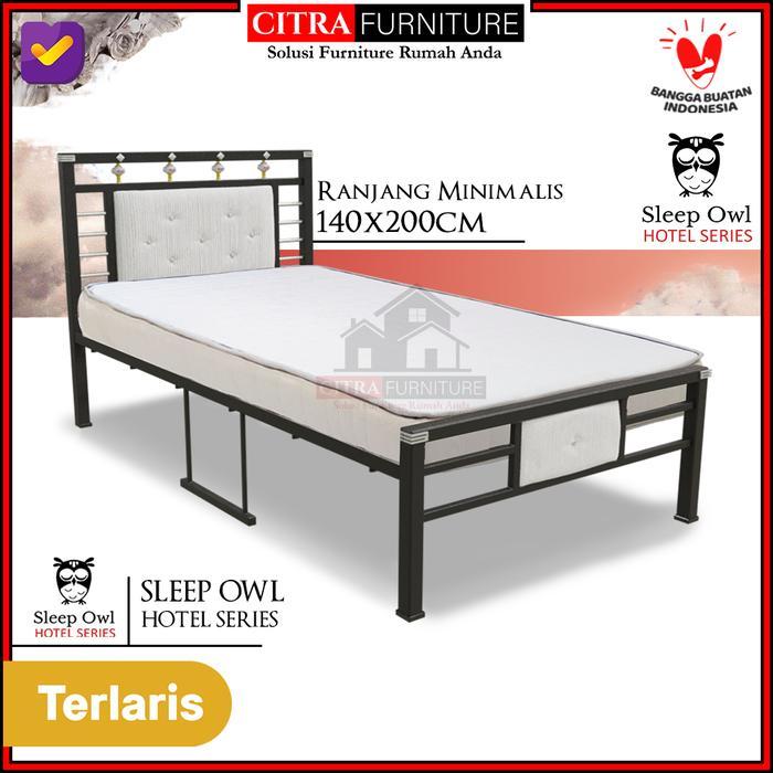 Ranjang Besi Minimalis |Dipan Besi |Rangka Tempat Tidur Springbed 140 - 140x200, Hanya Ranjang