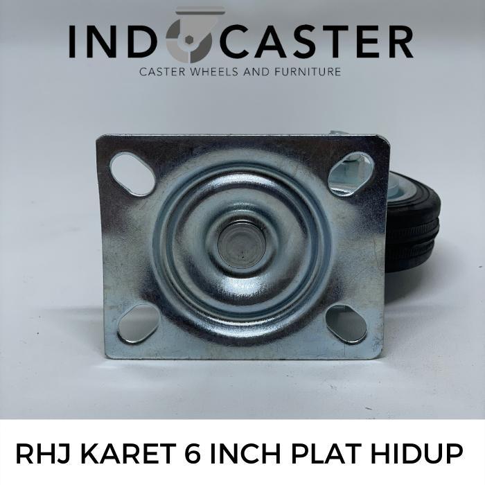Roda Karet Roda Troli Roda Lori Rhj Plat Hidup 6" Terpercaya
