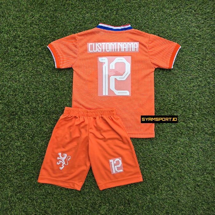 Jersey Timnas Belanda 2026 Anak-Anak Sampai Remaja Usia 1-12 Tahun (Baju+Celana) 2026 Jersey Belanda