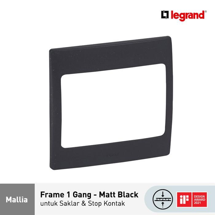 Legrand Mallia - Frame 1 Gang - Matt Black
