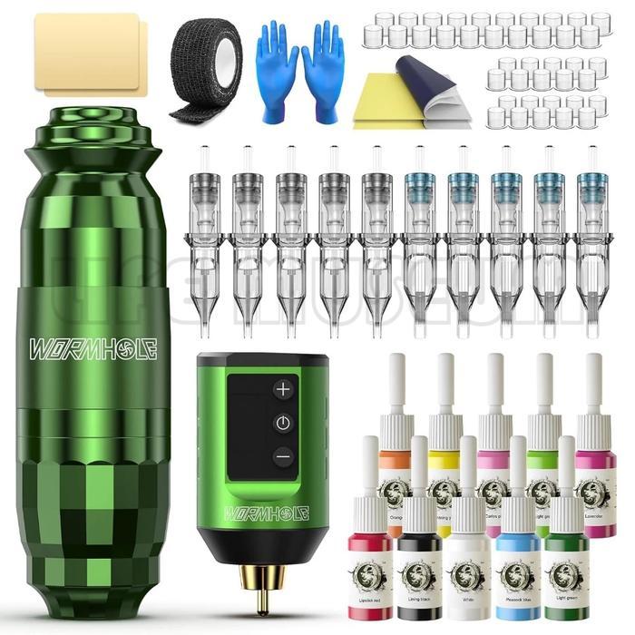 Kit Tato Nirkabel Kit Pistol Tato Nirkabel Mesin Tato Profesional Tato