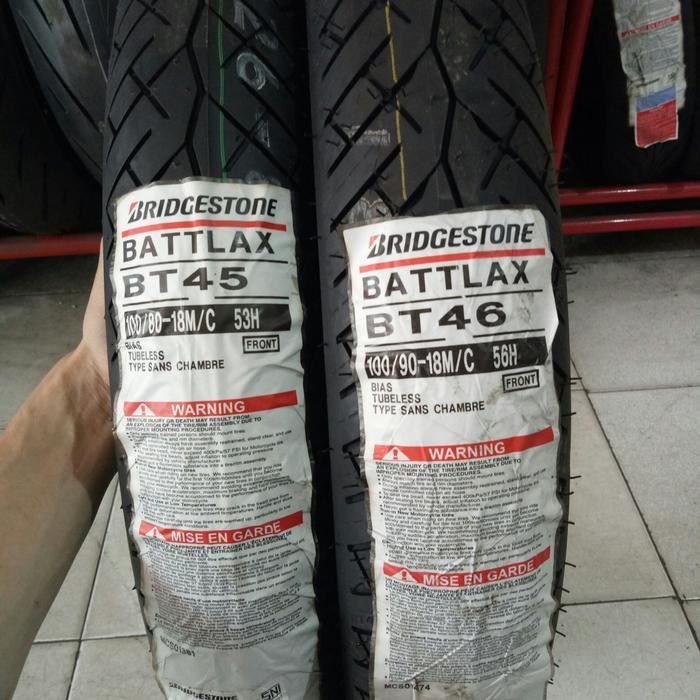 PAKETAN BAN LUAR BATTLAX BT 45 UK 100/80-18 DAN BT 46 UK 100/90-18